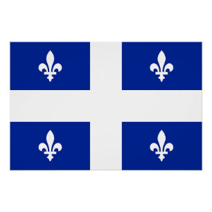 Patriottisch poster met vlag van Quebec