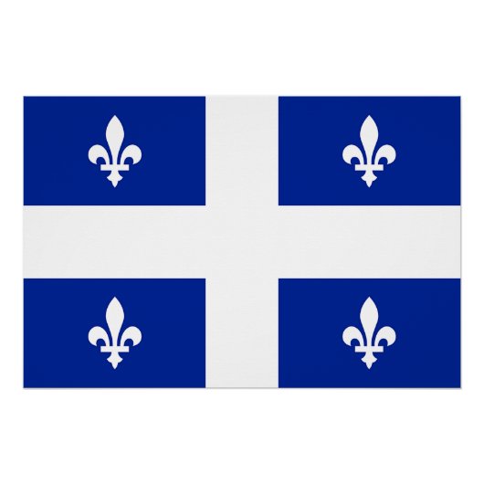 Patriottisch poster met vlag van Quebec (Voorkant)