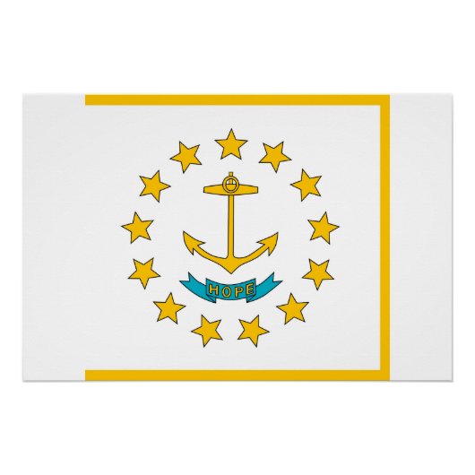 Patriottisch poster met vlag van Rhode Island (Voorkant)