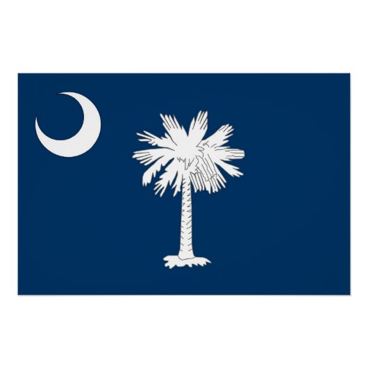 Patriottisch poster met vlag van South Carolina (Voorkant)