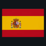 Patriottisch poster met vlag van Spanje<br><div class="desc">Vier de Spaanse trots met ons gedurfde en levendige poster met de vlag van Spanje! Dit hoogwaardige poster legt de essentie van de rijke cultuur en geschiedenis van Spanje vast en toont de iconische Spaanse vlag in verbluffende details. Of u nu uw huis, kantoor of klaslokaal inricht, dit poster is...</div>