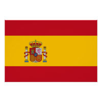 Patriottisch poster met vlag van Spanje