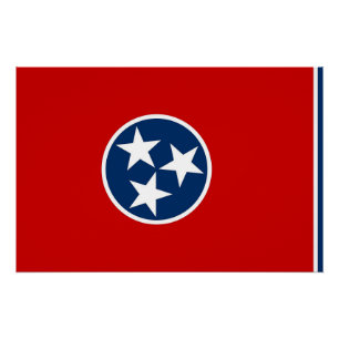 Patriottisch poster met vlag van Tennessee