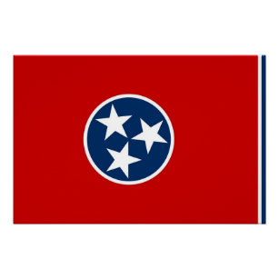 Patriottisch poster met vlag van Tennessee