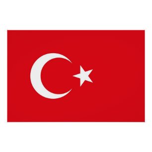 Patriottisch poster met vlag van Turkije
