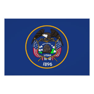 Patriottisch poster met vlag van Utah