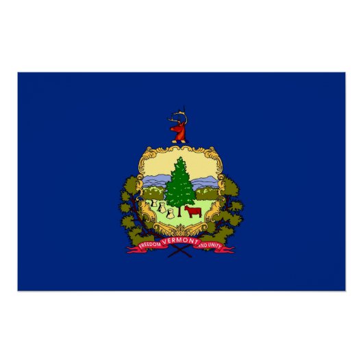 Patriottisch poster met vlag van Vermont (Voorkant)