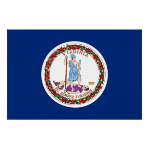 Patriottisch poster met vlag van Virginia