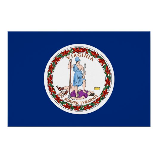 Patriottisch poster met vlag van Virginia (Voorkant)