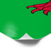 Patriottisch poster met vlag van Wales (Hoek)