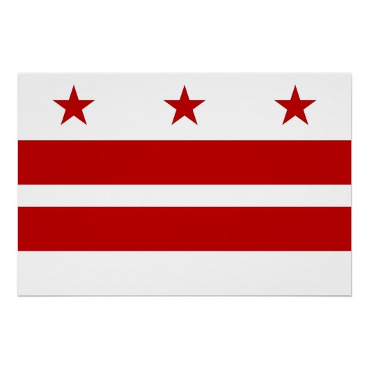 Patriottisch poster met vlag van Washington DC (Voorkant)