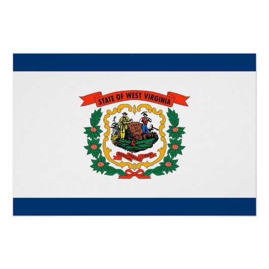 Patriottisch poster met vlag van West-Virginia (Voorkant)