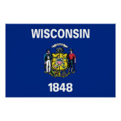 Patriottisch poster met vlag van Wisconsin (Voorkant)