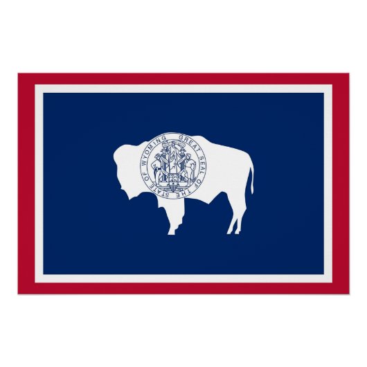 Patriottisch poster met vlag van Wyoming (Voorkant)
