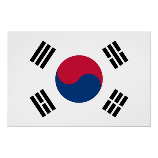 Patriottisch poster met vlag van Zuid-Korea (Voorkant)