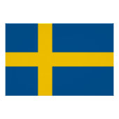 Patriottisch poster met vlag van Zweden (Voorkant)