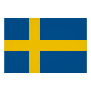 Patriottisch poster met vlag van Zweden