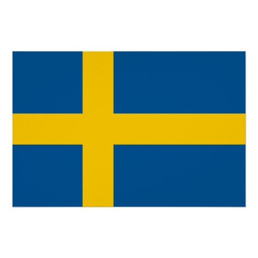 Patriottisch poster met vlag van Zweden (Voorkant)