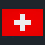 Patriottisch poster met vlag van Zwitserland<br><div class="desc">Voeg een vleugje Zwitserse trots toe aan uw ruimte met ons exclusieve poster met de vlag van Zwitserland! Dit poster is gemaakt met nauwgezette aandacht voor detail en is meer dan alleen muurkunst; het is een eerbetoon aan het erfgoed en de culturele trots van Zwitserland. Het levendige ontwerp toont prominent...</div>