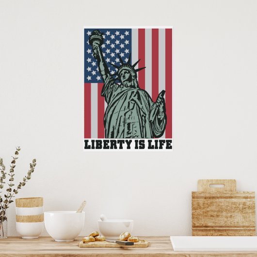 Patriottisch Poster - Vrijheidsbeeld - Amerikaanse (Keuken)
