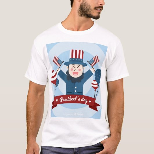 Patriottisch President Dag T-Shirt Design (Voorkant)
