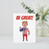 Patriottisch President Donald Trump Funny Cartoon  Briefkaart (Staand voorkant)