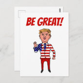 Patriottisch President Donald Trump Funny Cartoon  Briefkaart (Voorkant / Achterkant)