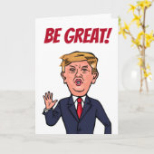 Patriottisch President Donald Trump Funny Cartoon  Kaart (Gele Bloem)