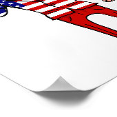 Patriottisch President Donald Trump Funny Cartoon  Poster (Hoek)