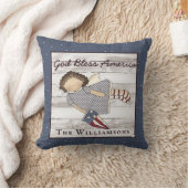 Patriottisch Primitief Country Angel familienaam C Kussen (Deken)
