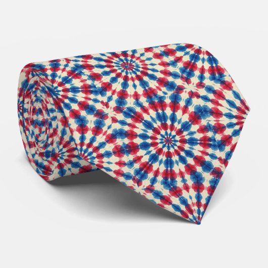 Patriottisch Psychedelisch Tie-Dye Patroon Stropdas (Opgerold)