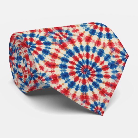 Patriottisch Psychedelisch Tie-Dye Patroon Stropdas (Opgerold)
