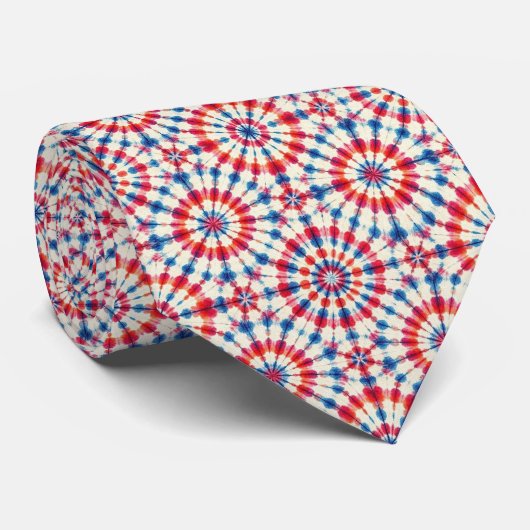 Patriottisch psychedelisch tie-dye patroon stropdas (Opgerold)