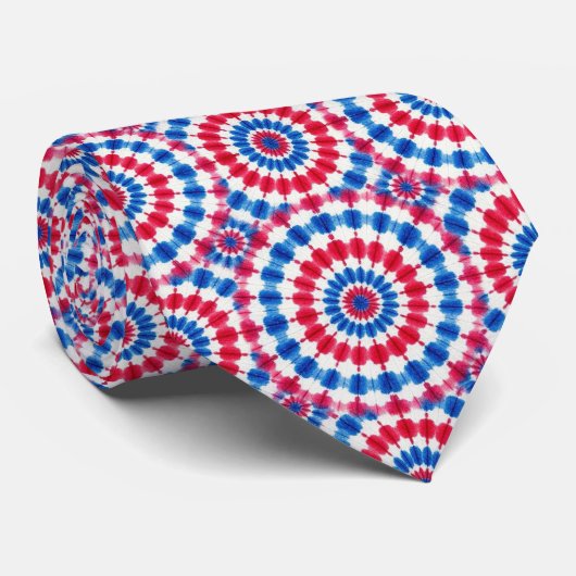 Patriottisch psychedelisch tie-dye patroon stropdas (Opgerold)