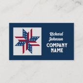 patriottisch quiltblokpatroon Sterren en Strepen Visitekaartje (Voorkant)