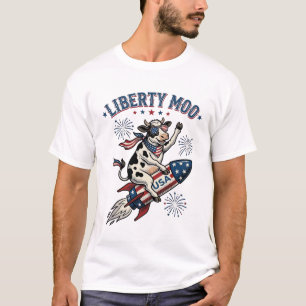 Patriottisch Raketkoe Vintage Gravure Shirt