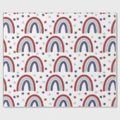 Patriottisch regenboogstrips en stripes omslagpapi cadeaupapier (Vlak)