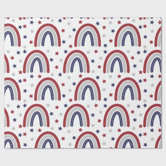 Patriottisch regenboogstrips en stripes omslagpapi cadeaupapier (Vlak)