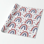 Patriottisch regenboogstrips en stripes omslagpapi cadeaupapier (Uitgerold)
