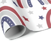 Patriottisch regenboogstrips en stripes omslagpapi cadeaupapier (Rol Hoek)
