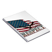 Patriottisch respect voor Bald Eagle en vlag van d Notitieboek (Rechterzijde)