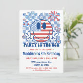 Patriottisch Retro 4 juli Verjaardagsfeest Kaart (Staand voorkant)