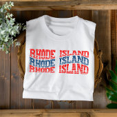Patriottisch Rhode Island Rood en Blauw Boho T-shi T-shirt
