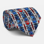 Patriottisch rood blauw glas-in-lood stropdas (Opgerold)