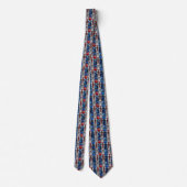 Patriottisch rood blauw glas-in-lood stropdas (Achterkant)