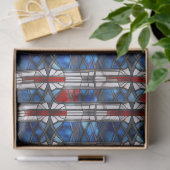 Patriottisch rood blauw glas-in-lood tissuepapier (Geschenk)