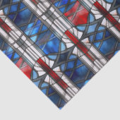Patriottisch rood blauw glas-in-lood tissuepapier (Detail)