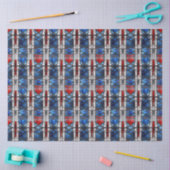 Patriottisch rood blauw glas-in-lood tissuepapier (Craft)