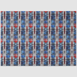 Patriottisch rood blauw glas-in-lood tissuepapier
