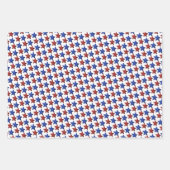 Patriottisch rood blauw glitter stars patroon op w inpakpapier vel (Voorkant)